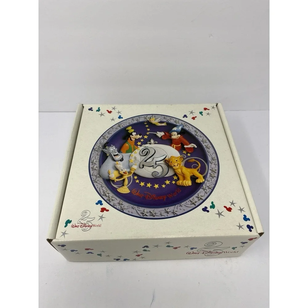 Disney World 25th Anniversary 1996 3D Character Plate NEW IN BOX